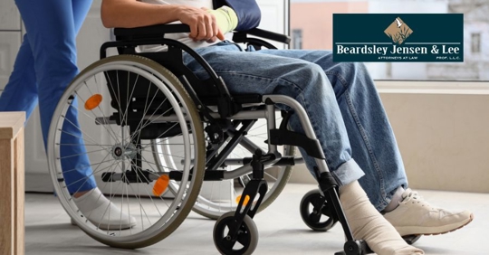 person injured and on a wheelchair